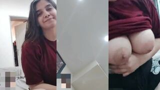 up girl showing boobs on camera to her new boyfriend